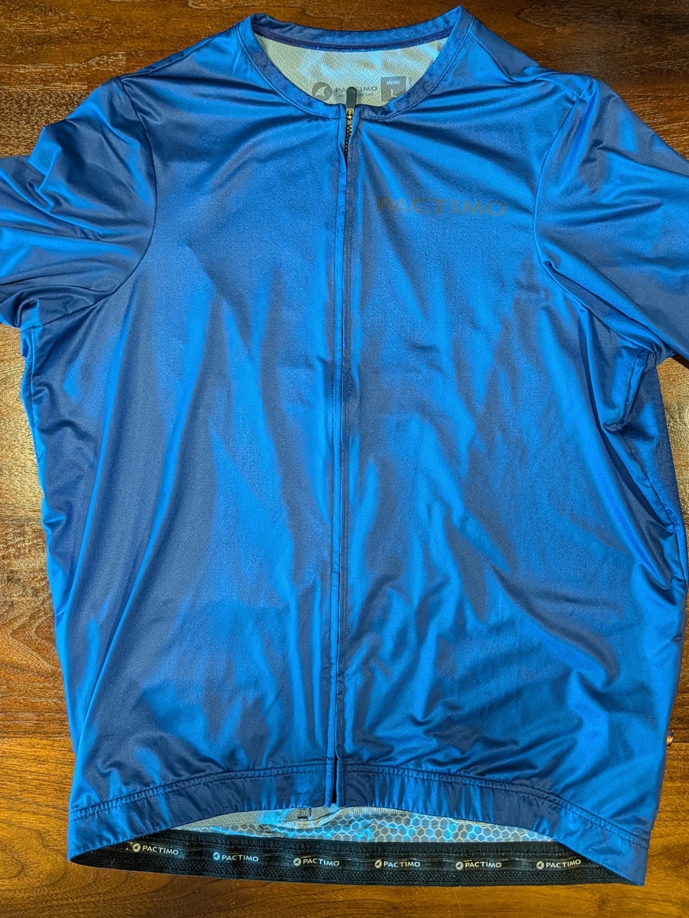 Pactimo Summit Blue Men's Cycling Jersey with Front Zip Large